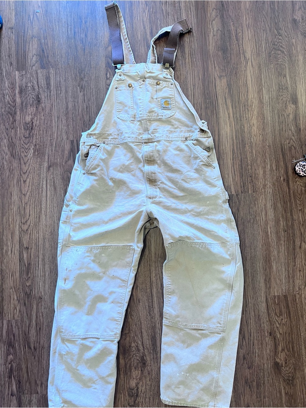 Carhartt men’s Tan Canvas Overalls 44
